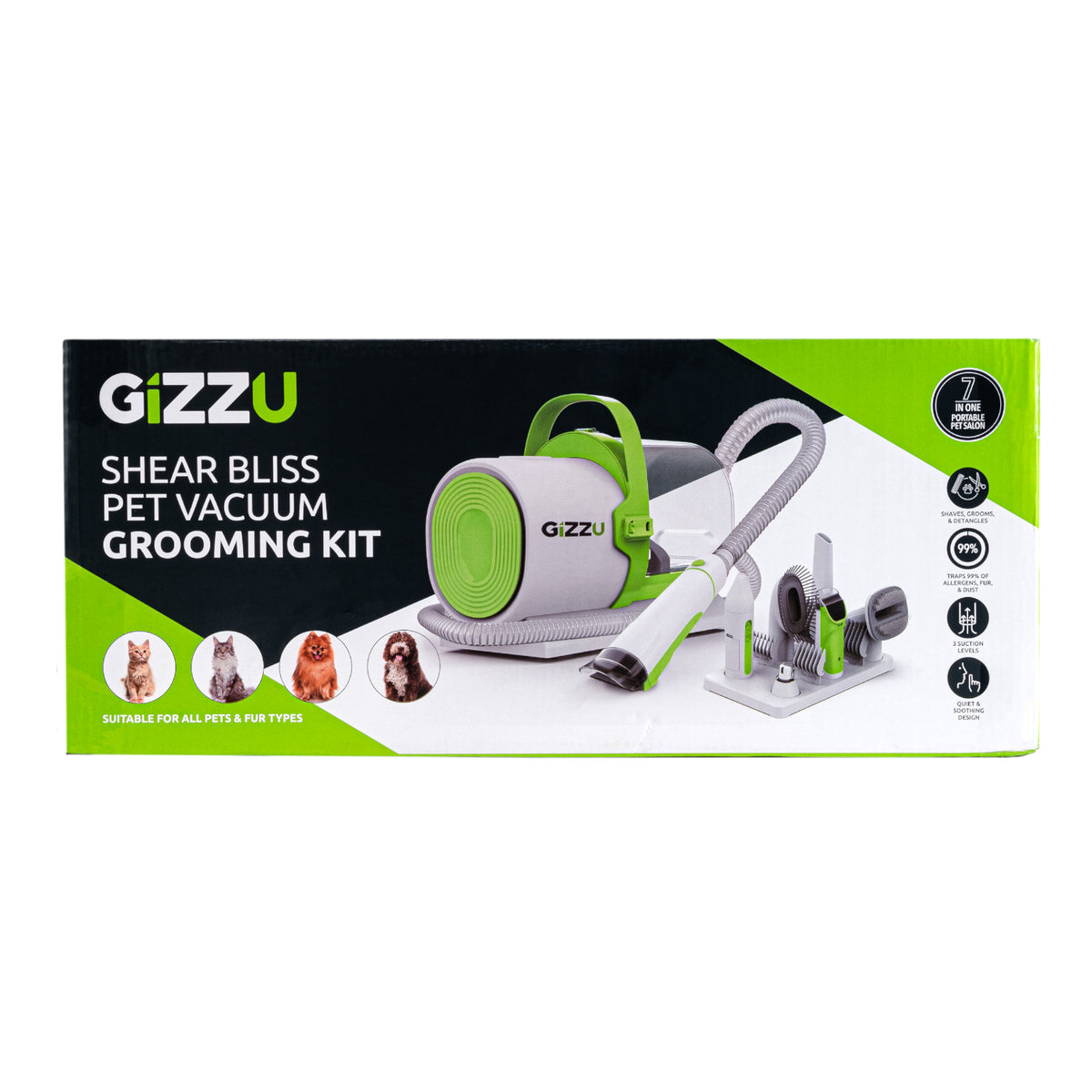 Gizzu Shear Bliss Pet Vacuum Grooming Kit
