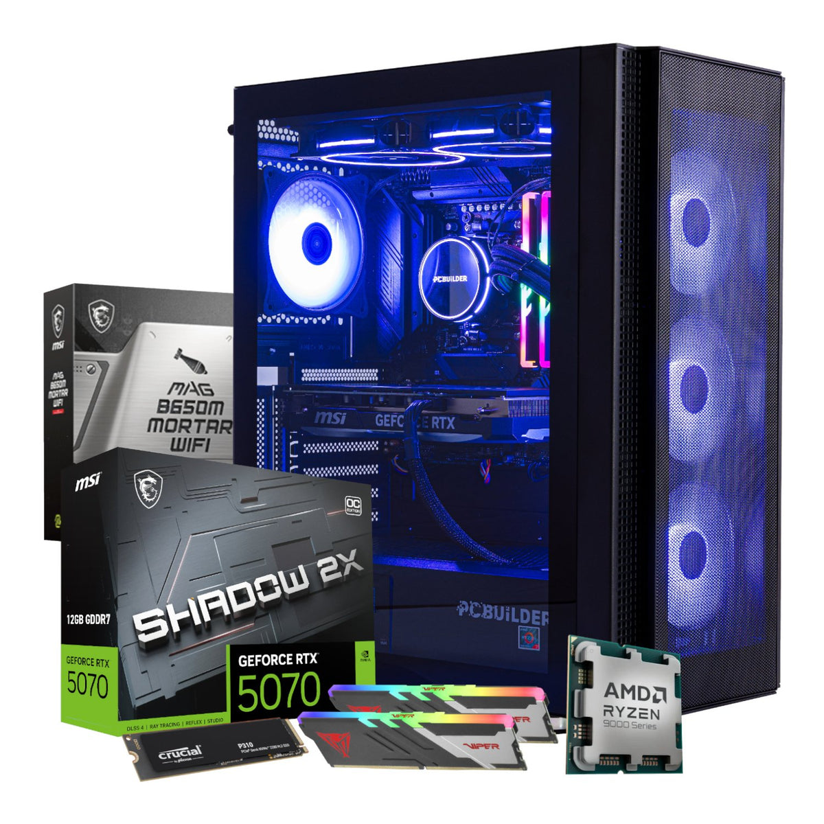 PCBuilder Ryzen 7 9700X TACTICIAN Windows 11 Gaming PC