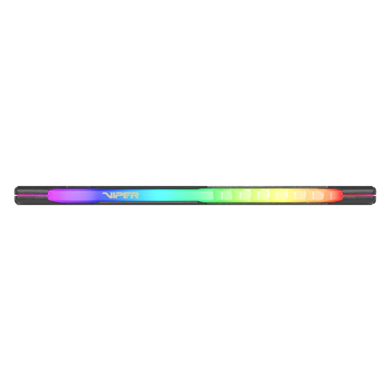 Patriot Vipersteel RGB DDR4 memory module with customizable lighting for gaming performance.