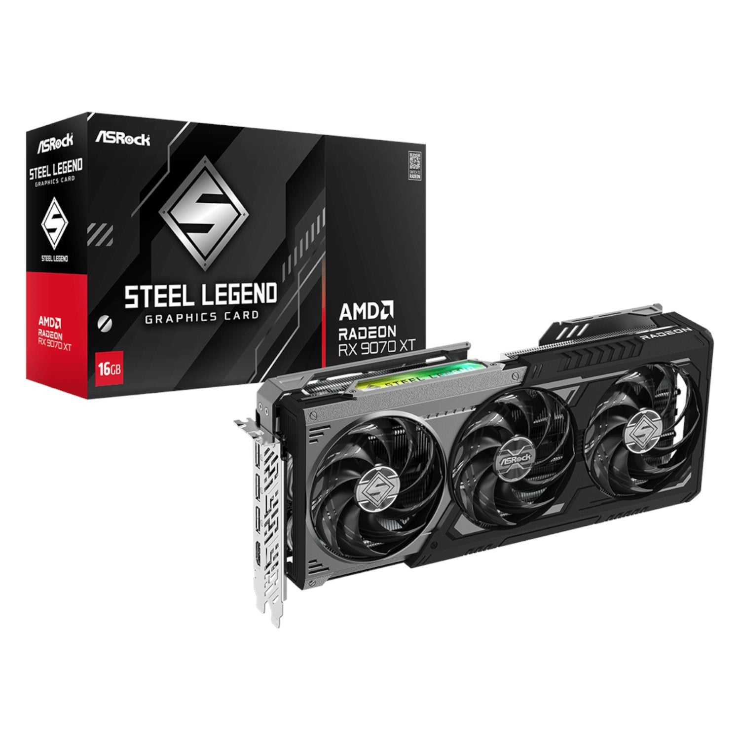 ASRock Radeon RX9070 XT Steel Legend Dark 16GB Graphics Card – BamTech